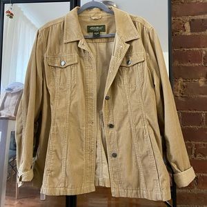 Eddie Bauer Corduroy Jacket Womens XL Tan/Camel/Beige/Neutral/Minimalist spring